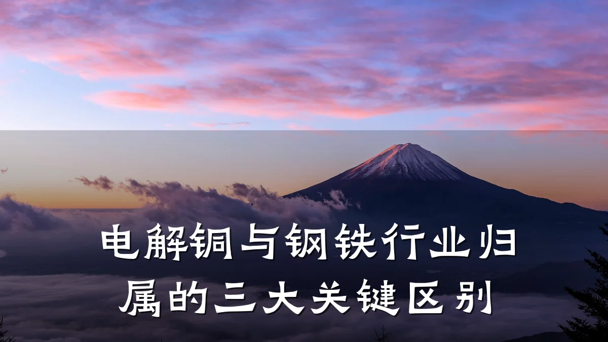 电解铜与钢铁行业归属的三大关键区别