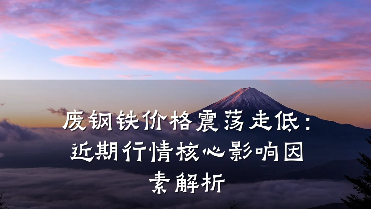 废钢铁价格震荡走低：近期行情核心影响因素解析