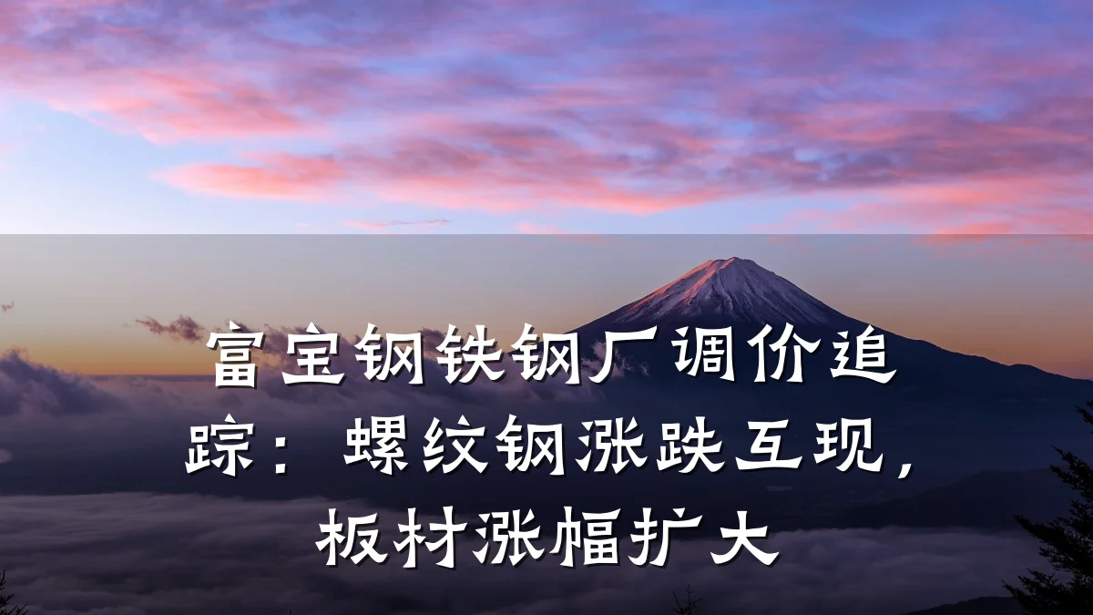 富宝钢铁钢厂调价追踪:螺纹钢涨跌互现,板材涨幅扩大