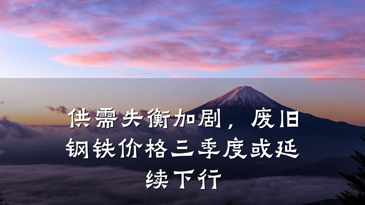 供需失衡加剧，废旧钢铁价格三季度或延续下行