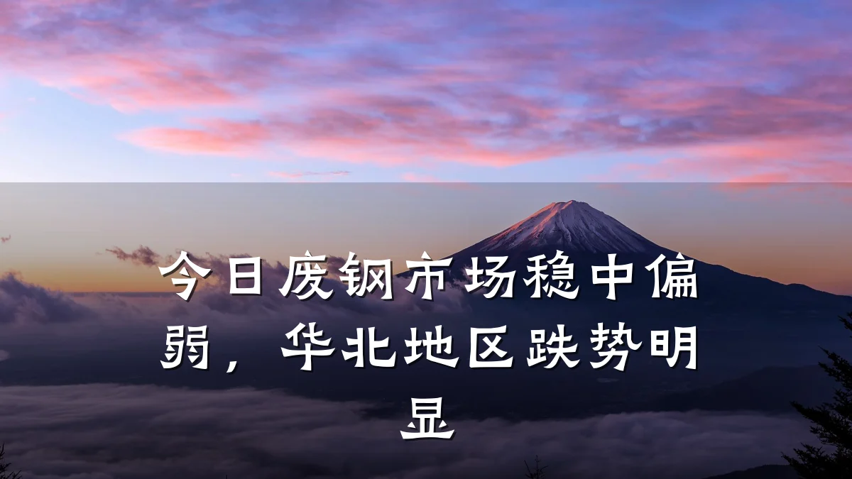 今日废钢市场稳中偏弱，华北地区跌势明显