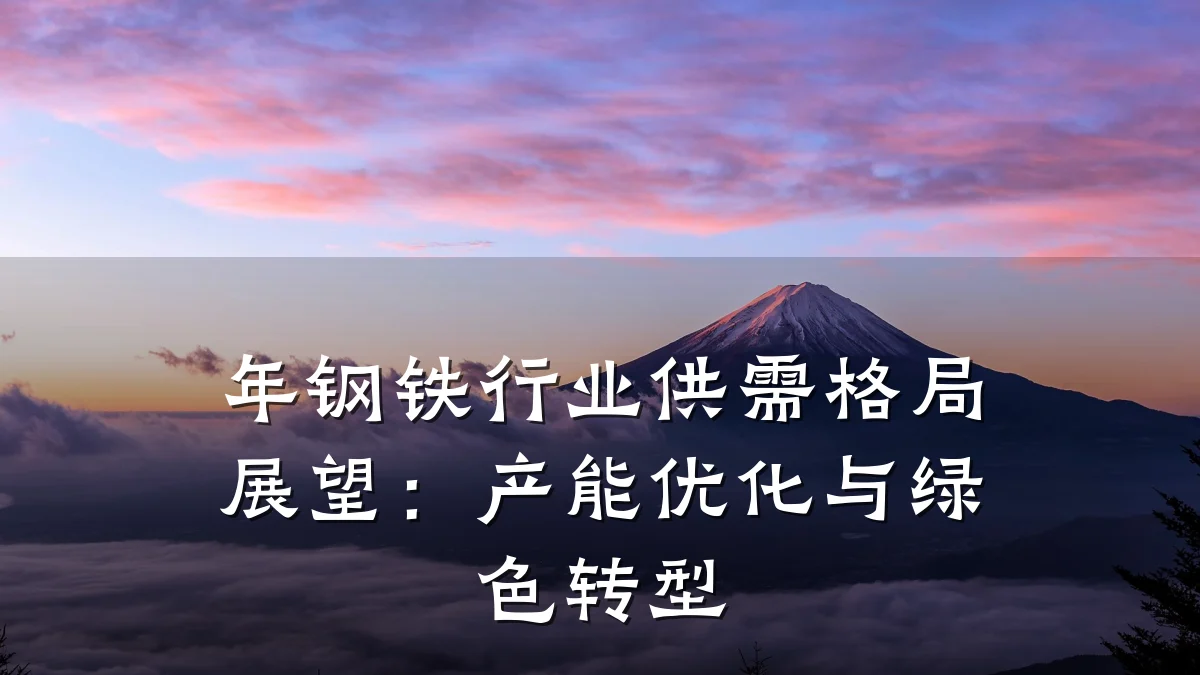 年钢铁行业供需格局展望：产能优化与绿色转型