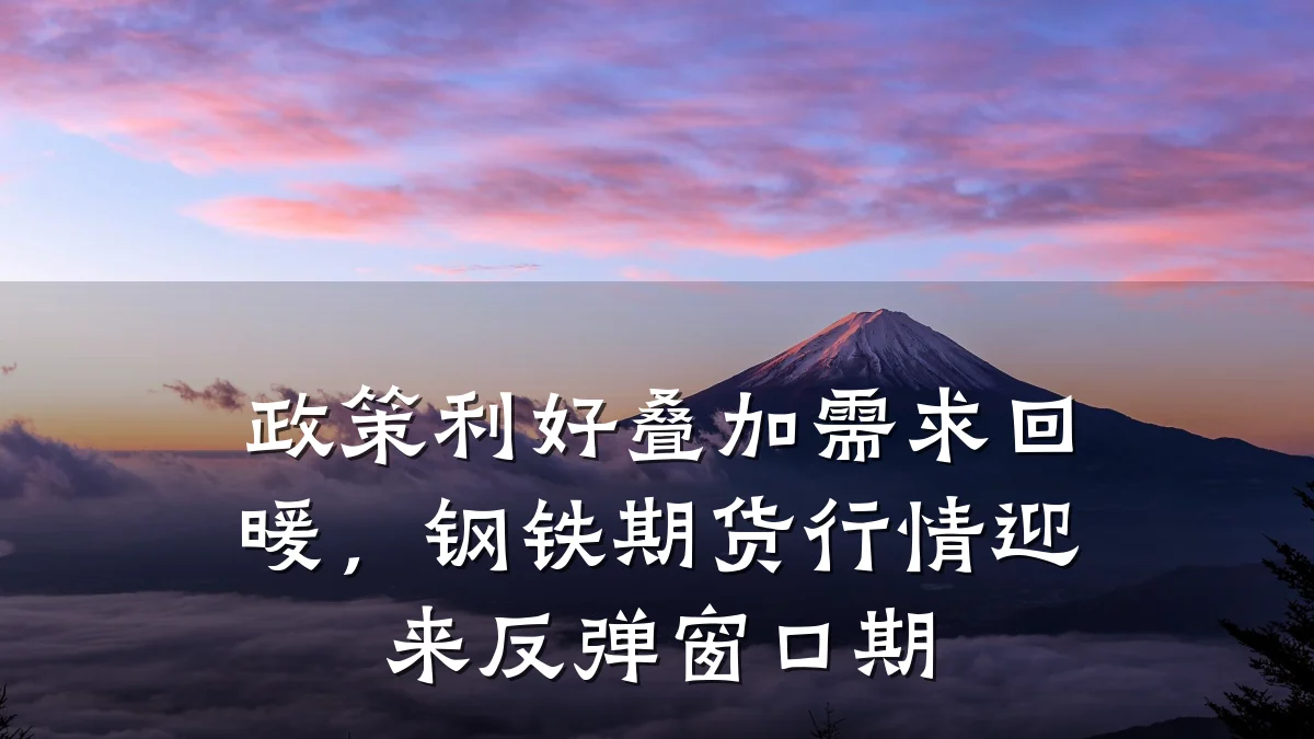 政策利好叠加需求回暖，钢铁期货行情迎来反弹窗口期