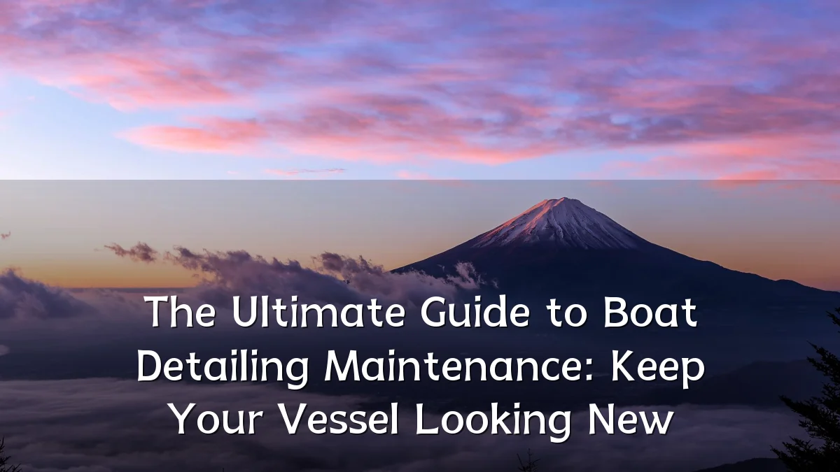 The Ultimate Guide to Boat Detailing Maintenance: Keep Your Vessel Looking New